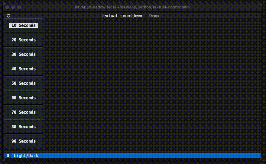Textual Countdown in action