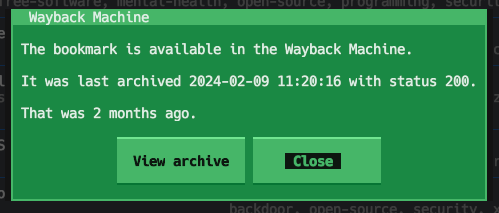 Is in the archive result