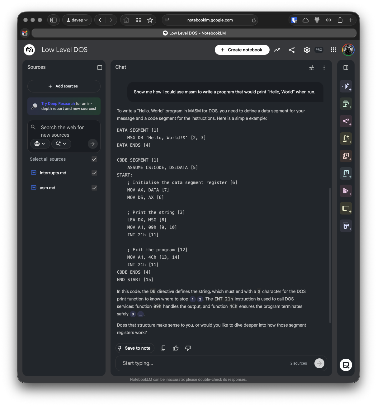 Learning abut low-level DOS programming